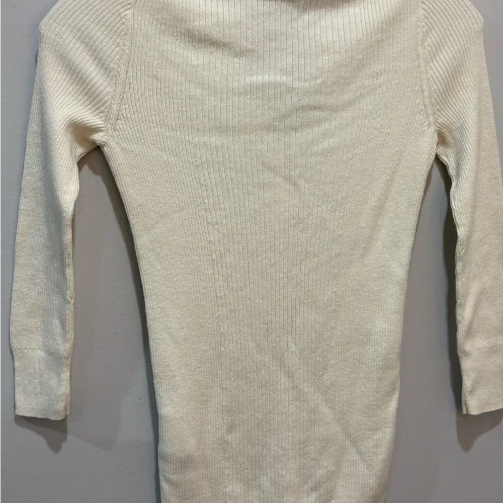 GAP Cream Ribbed Button-Up Sweater - Picture 2 of 4